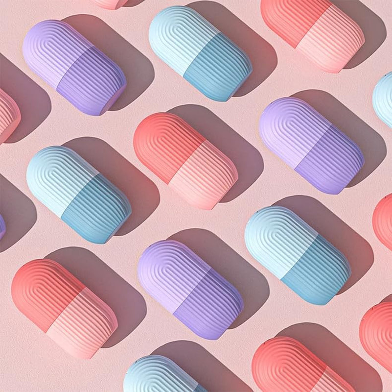 Facial Beauty Ice Roller Silicone Container, Skin Care Ice Massager for Firming and Beautiful Skin. (Purple)