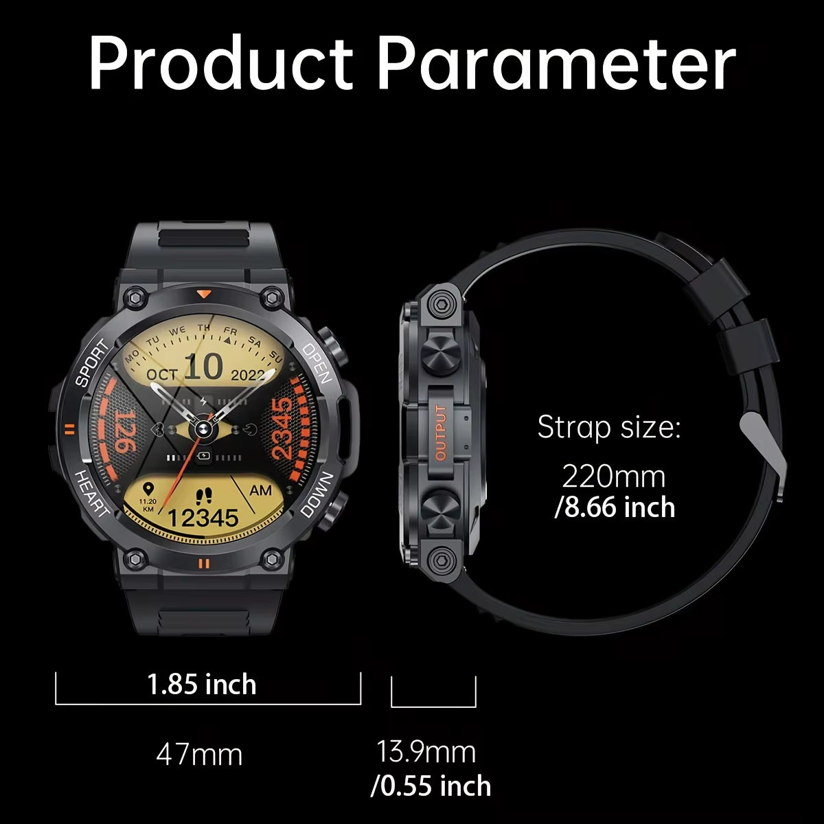 K56Pro Smart Watch for Men Heart Rate Blood Bluetooth Sport 400Mah Long Standby 1.39 Inch 360*360 HD Screen Outdoors Smartwatch